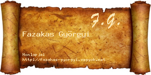 Fazakas Györgyi névjegykártya